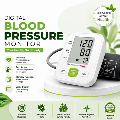 Digital Blood Pressure Monitor – Easy Home BP Checker