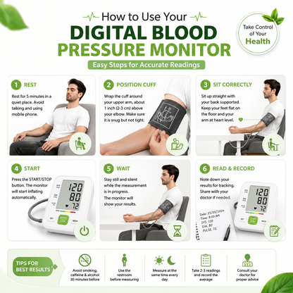 Digital Blood Pressure Monitor – Easy Home BP Checker